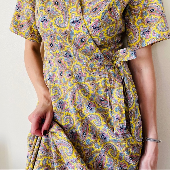 Floral Print Belted cotton boho maxi paisley Dress - Picture 8 of 10
